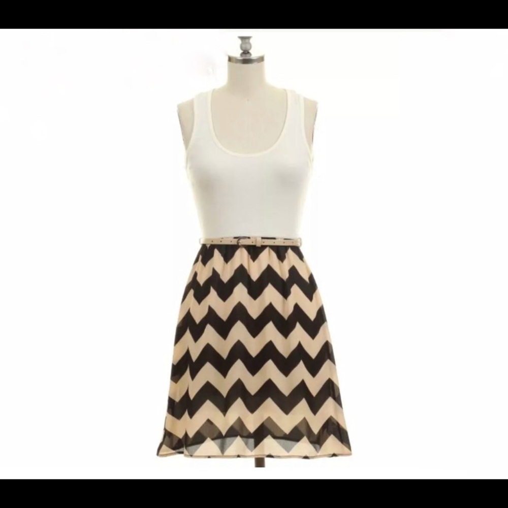 NWT~BOUTIQUE~GOO YOO~CHEVRON DRESS~LARGE~SALE